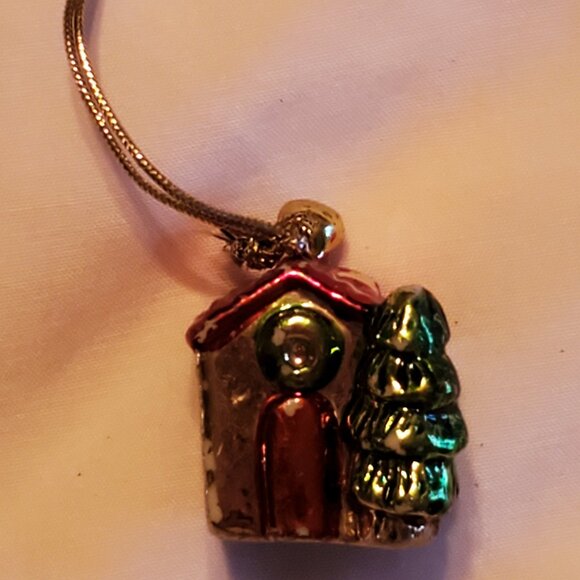 Vintage Cottage House Genuine Bone China Christmas Ornaments Taiwan Painted - Picture 1 of 4